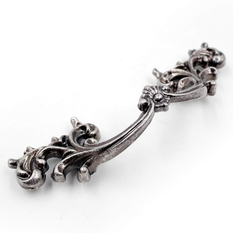 Jetland French Provincial Drawer Pulls - 6-Pack, Aged Silver, 2-1/2" Hole Centers, Vintage Shabby Chic Pulls for Dresser Nightstand Cabinet, PW1619OS64 - Image 3